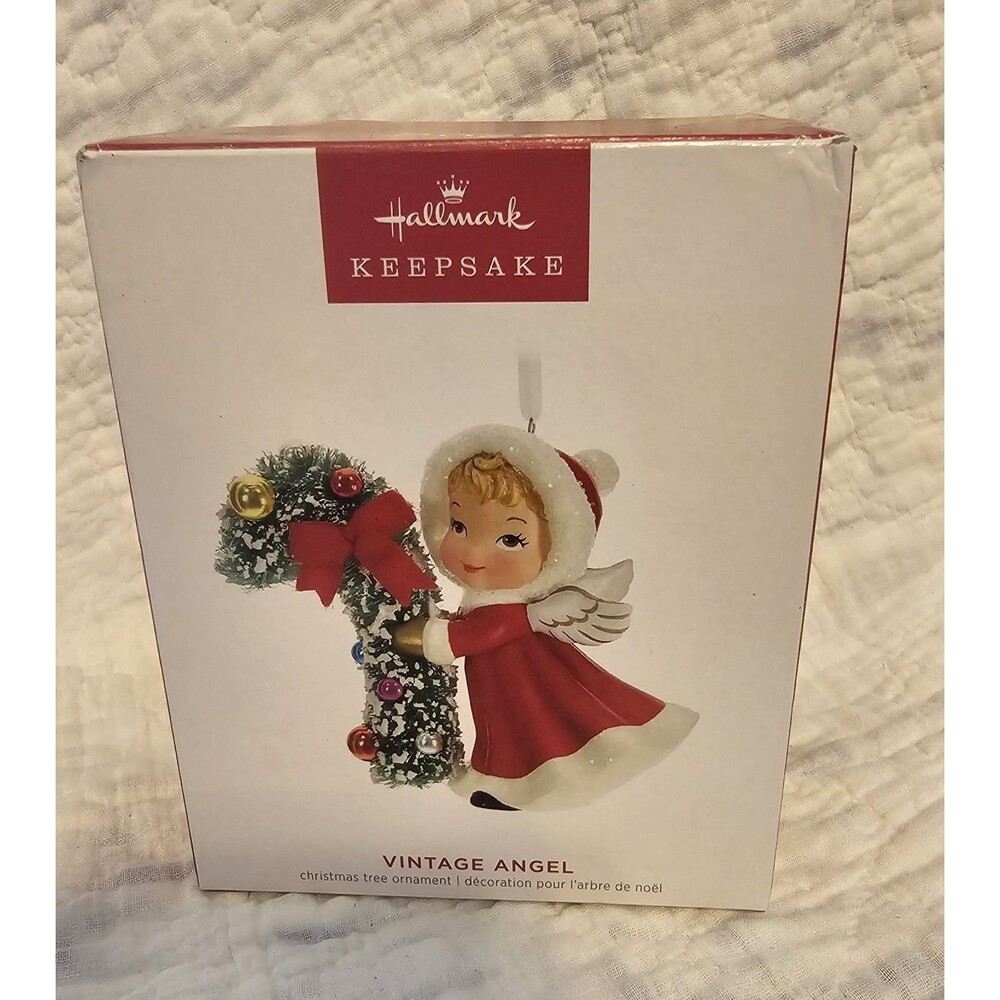 2023 HALLMARK RETRO VINTAGE ANGEL PORCELAIN RARE & HTF ORNAMENT- BRAND NEW!